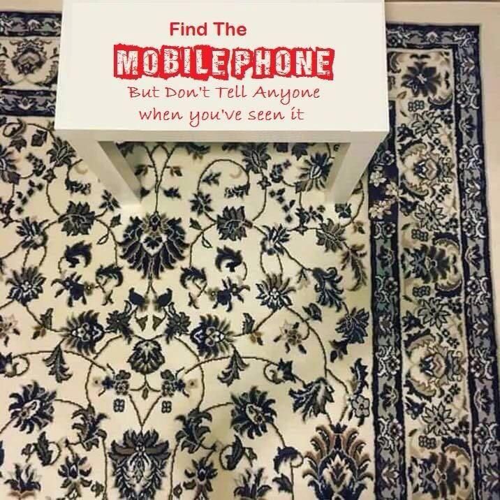 Найди на ковре мобильный телефон и никому не говори, когда его увидишь